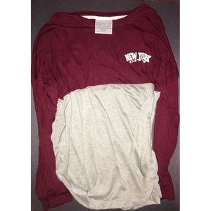 maroon and grey new york city shirt